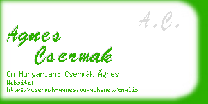 agnes csermak business card