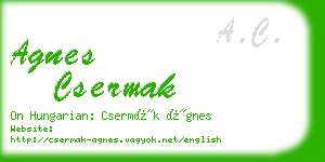 agnes csermak business card